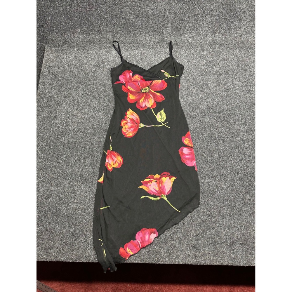 Vintage y2k Asymmetrical slip dress coquette mermaid floral sexy date romantic